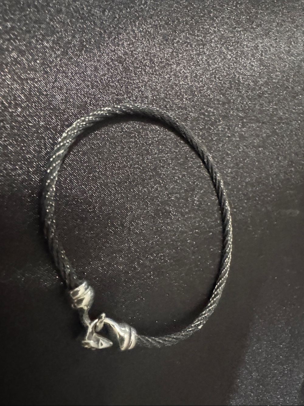 Women's Black Twisted Cable Bangle Bracelet - Unbranded